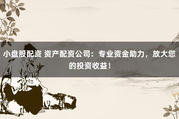 小盘股配资 资产配资公司：专业资金助力，放大您的投资收益！