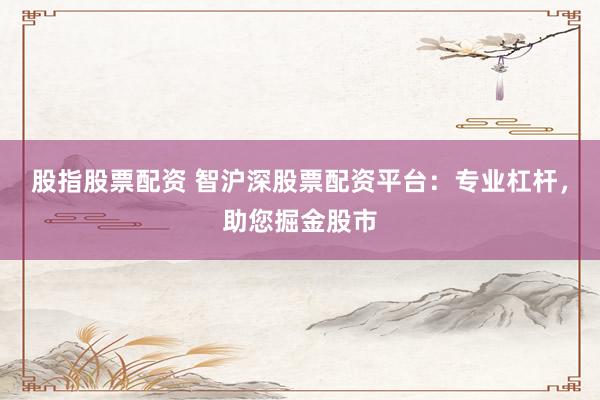 股指股票配资 智沪深股票配资平台：专业杠杆，助您掘金股市