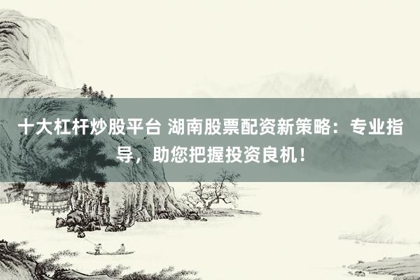 十大杠杆炒股平台 湖南股票配资新策略:专业指导,助您把握投资良机!