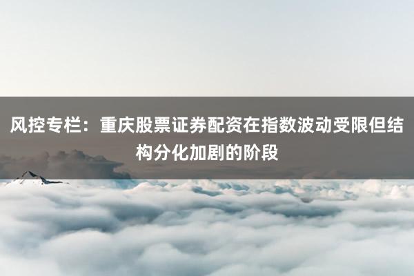 风控专栏：重庆股票证券配资在指数波动受限但结构分化加剧的阶段